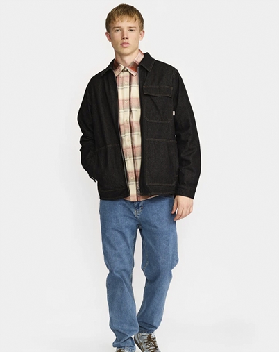 Revolution - Zipped Denim Worker Skjorte - Black